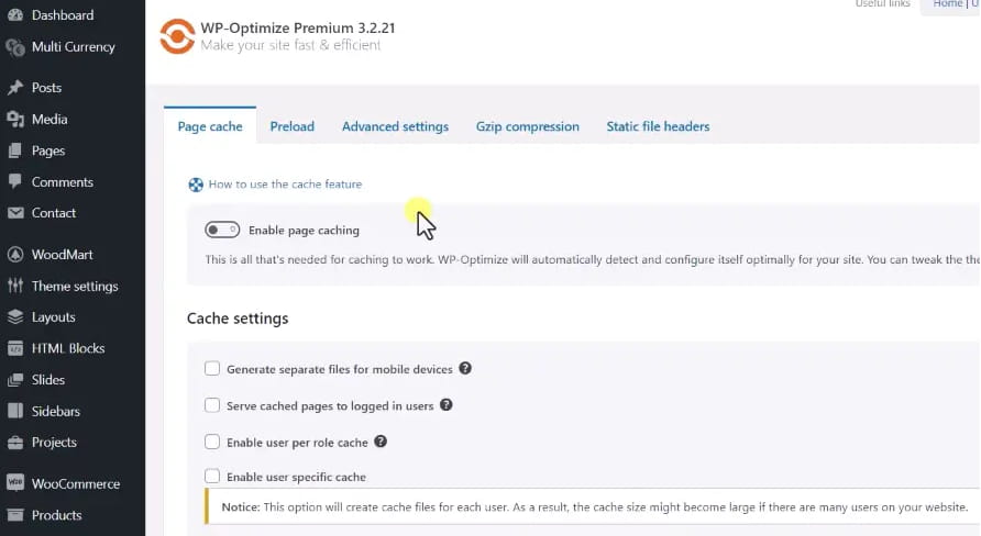 WordPress WP Optimize缓存插件使用教程