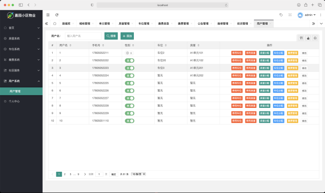 641-7 JAVA小区物业管理系统源码