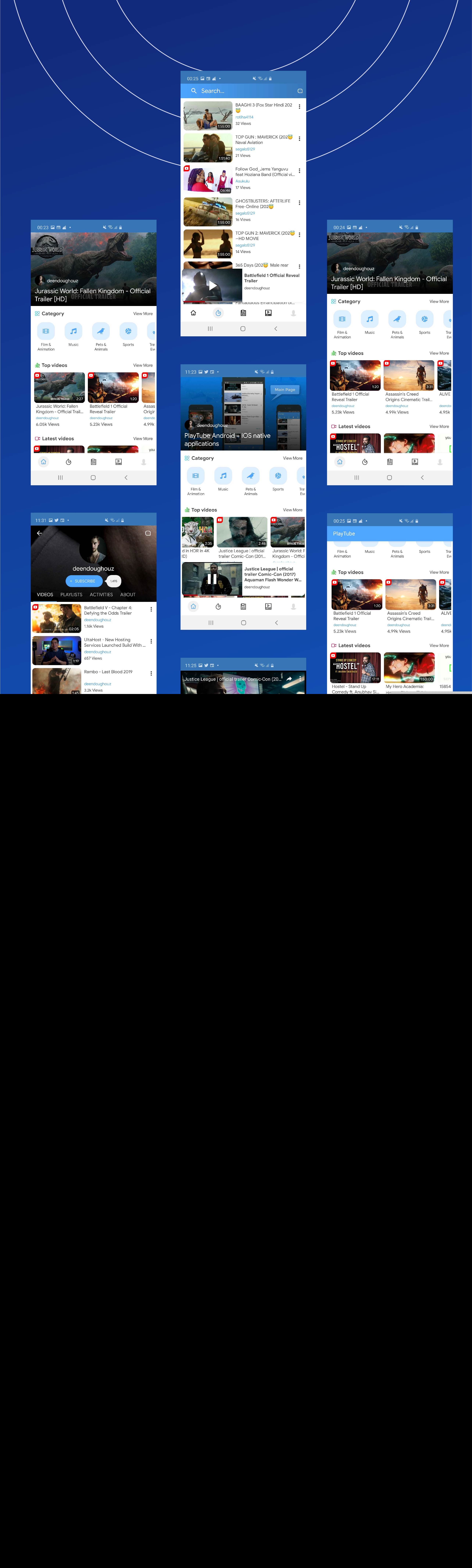 PlayTube – 移动视频和电影共享 Android 原生应用程序(导入/上传)源代码
