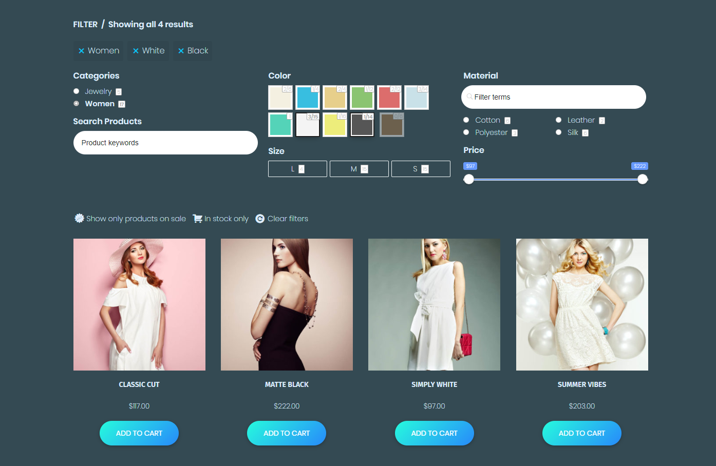WooCommerce 的产品过滤器源代码