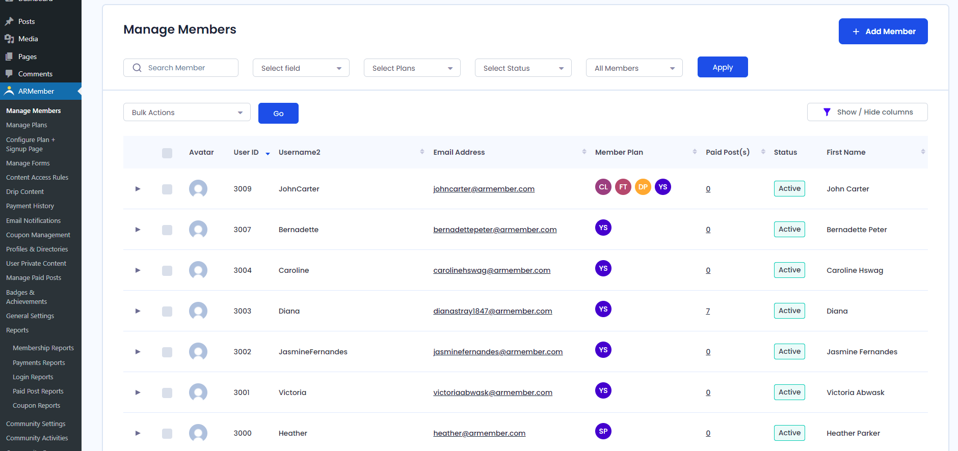 ARMember – WordPress 会员插件源代码
