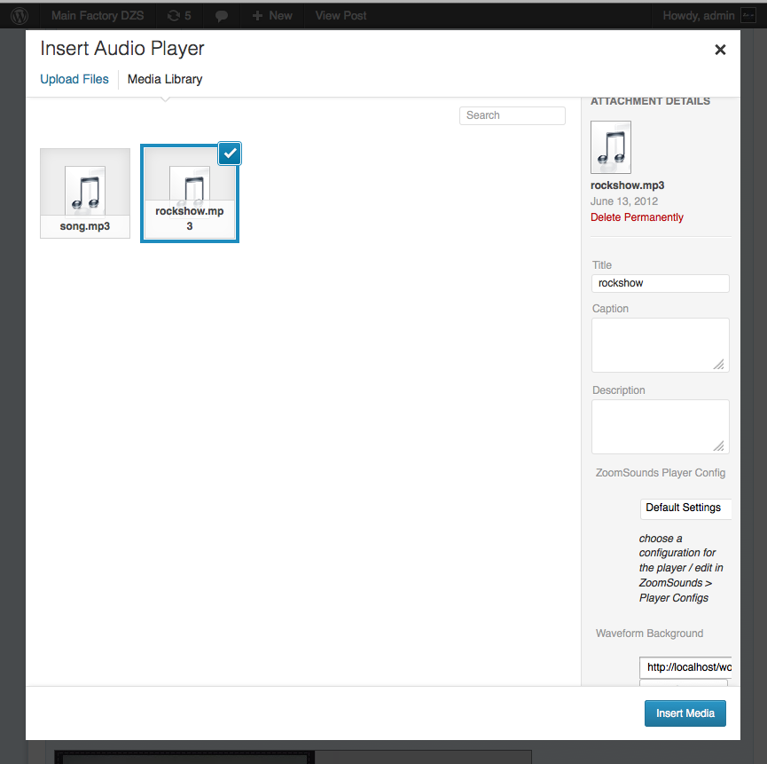ZoomSounds – 带有播放列表的 WordPress Wave 音频播放器源代码