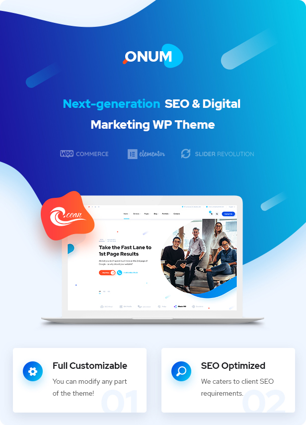 Onum – SEO 和营销 Elementor WordPress 主题源代码