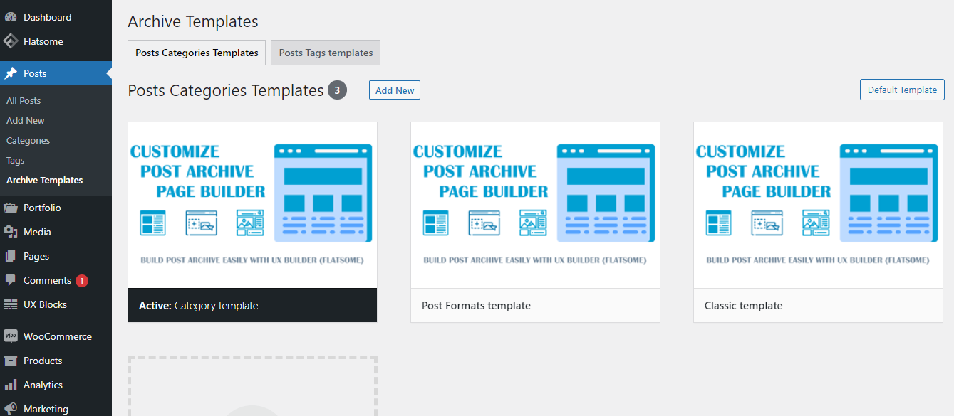自定义 UX Builder 的帖子类别(扁平主题)源代码