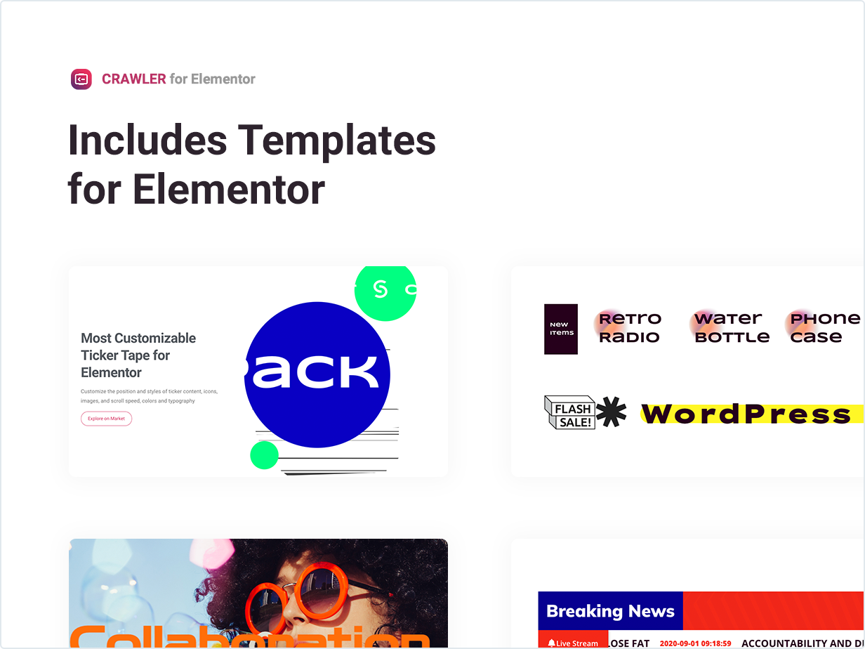 Crawler – Elementor 的 Ticker 插件源代码