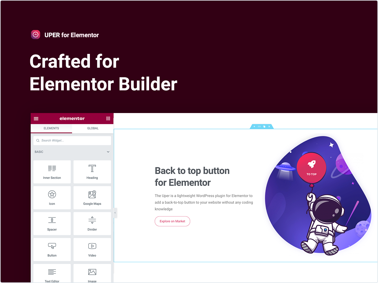 上 – Elementor 的返回顶部按钮源代码