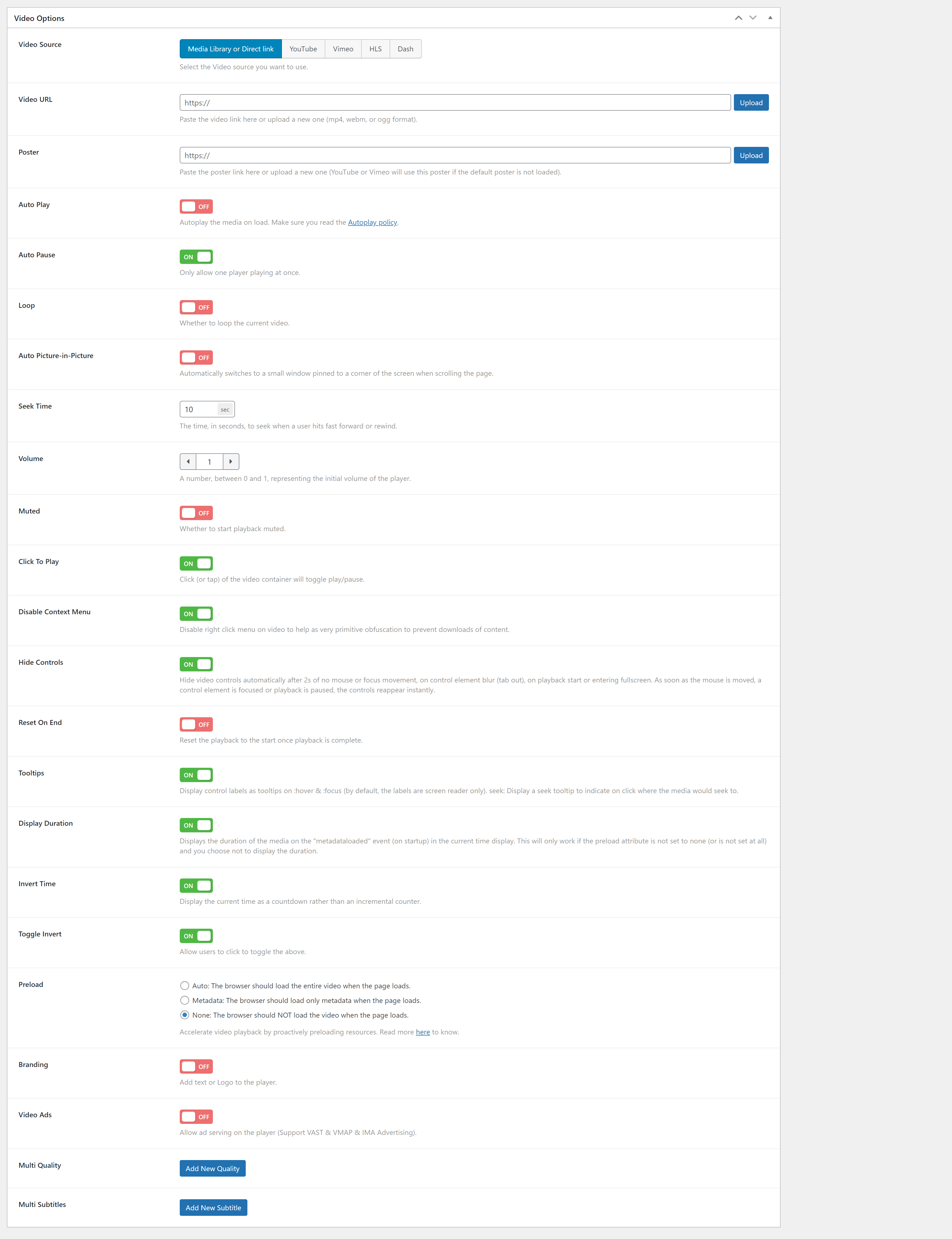 VidPlayer – YouTube 视频播放器定制器源代码