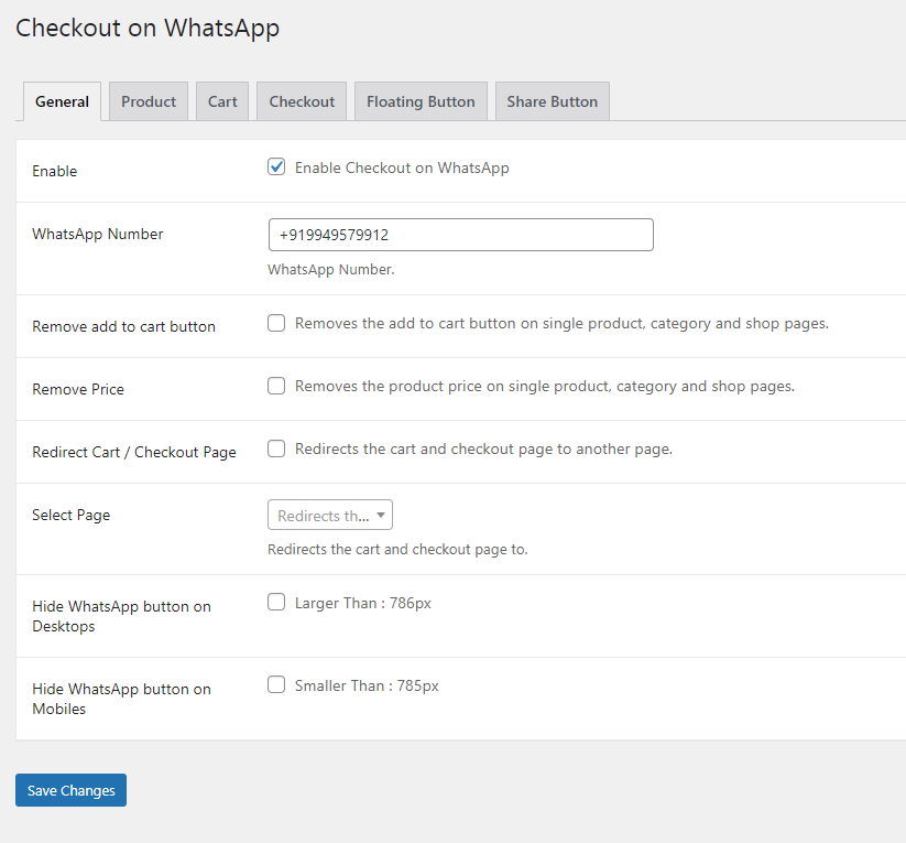 在 WhatsApp 上为 WooCommerce 结帐源代码