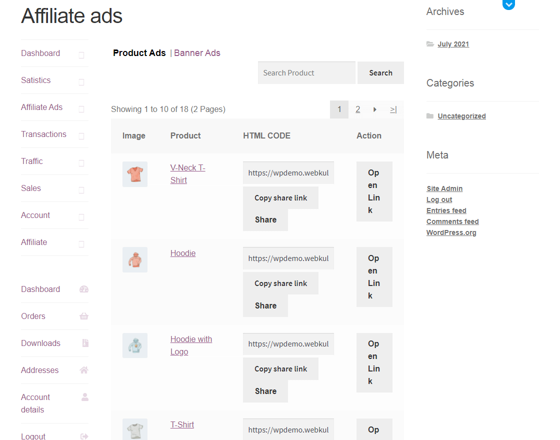 WooCommerce 附属插件源代码