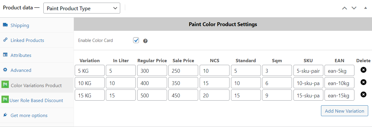 WooCommerce 的自定义油漆变化源代码