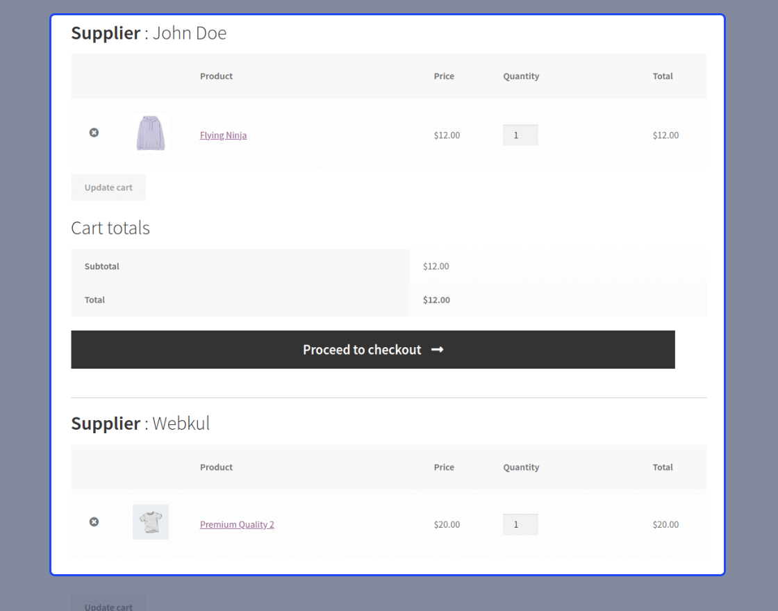WooCommerce 的 B2B 市场拆分购物车源代码