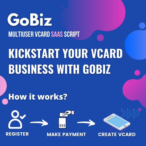 GoBiz – 数字名片 + WhatsApp 商店制造商 | 软件即服务 | 电子名片生成器源代码