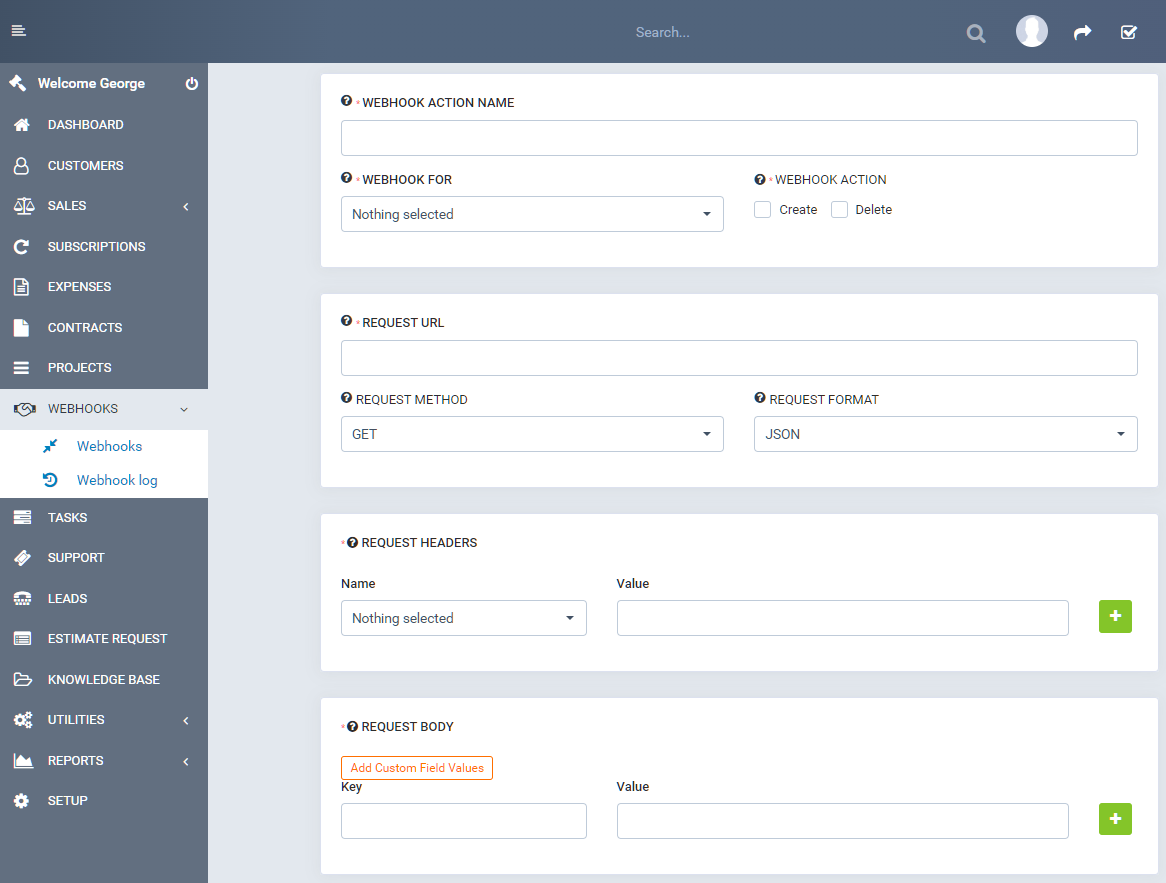 Perfex CRM 的 Webhooks 模块 – 将 Perfex 与每个第三方服务连接起来!源代码