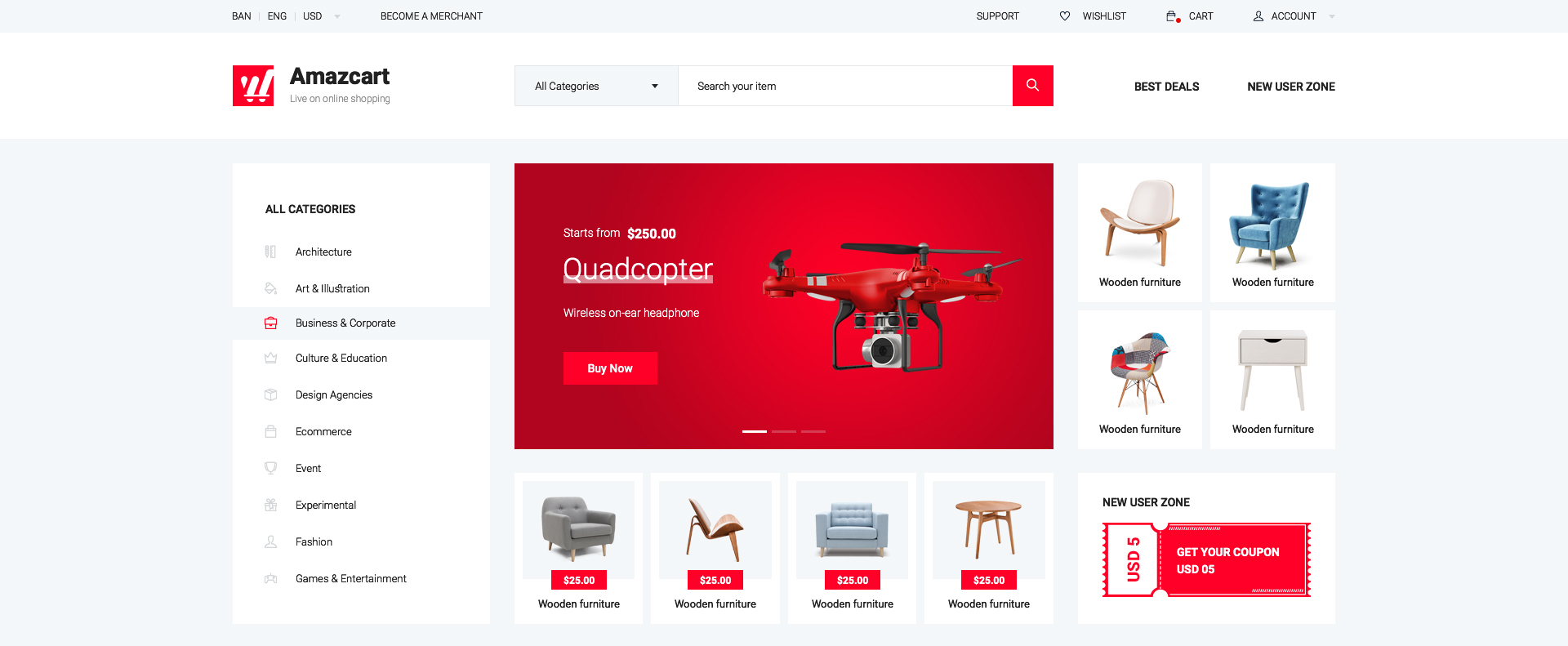 AmazCart – Laravel 电子商务系统 CMS源代码