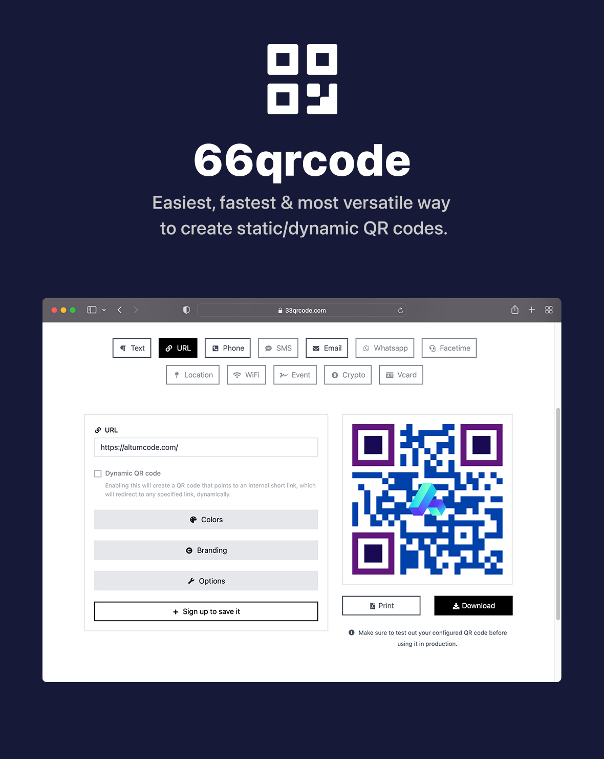 66qrcode – 终极二维码生成器和 URL 缩短器 (SAAS)源代码