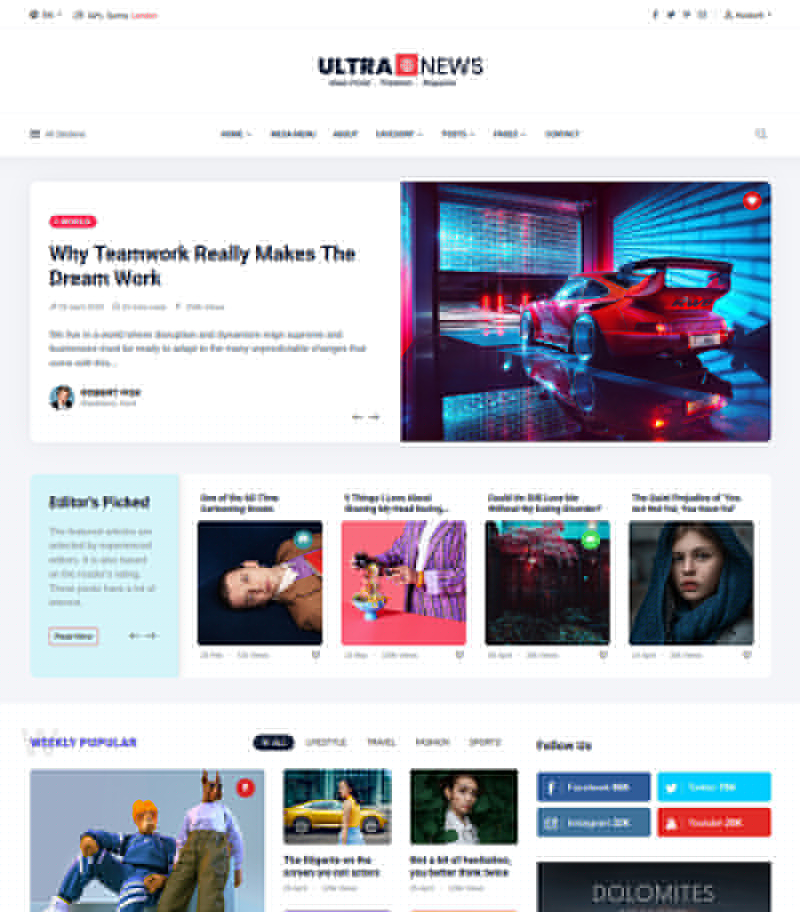 UltraNews – Laravel 报纸、博客和杂志多语言系统源代码