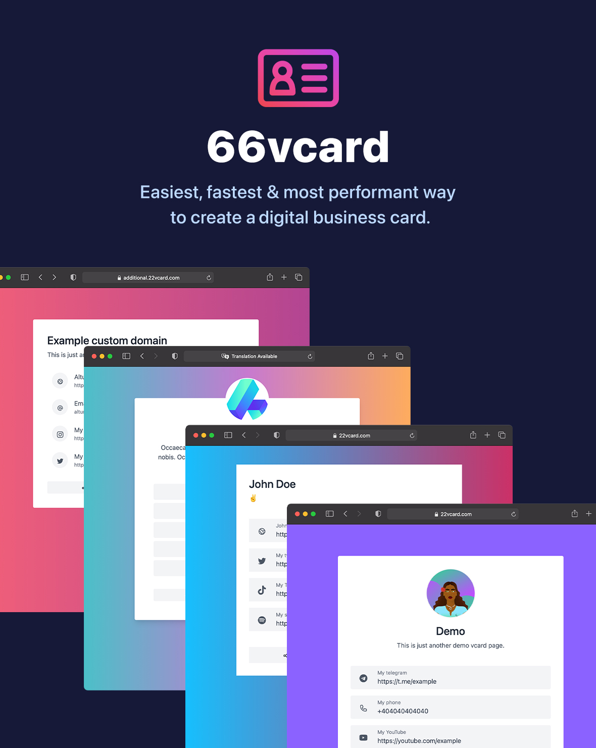 66vcard – 数字名片生成器 (SAAS)源代码