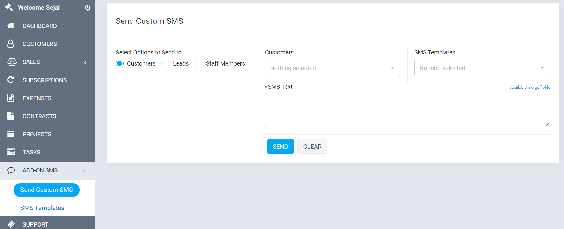 Perfex CRM 的附加 SMS 管理器模块源代码