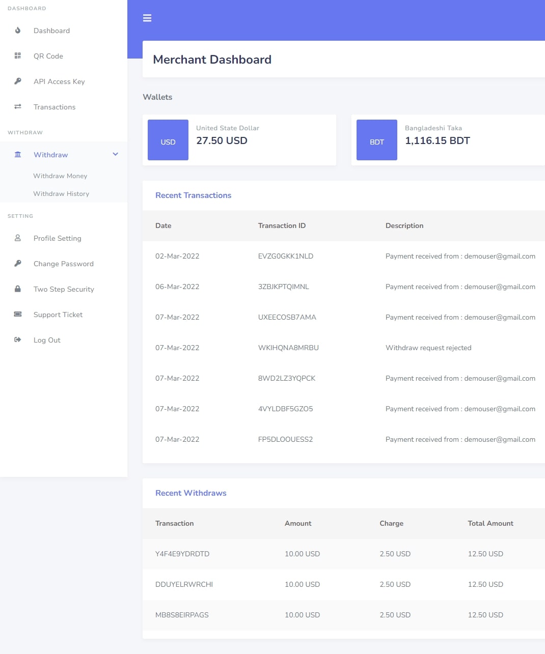 Genius Wallet – 带有支付网关 API 的高级钱包 CMS源代码
