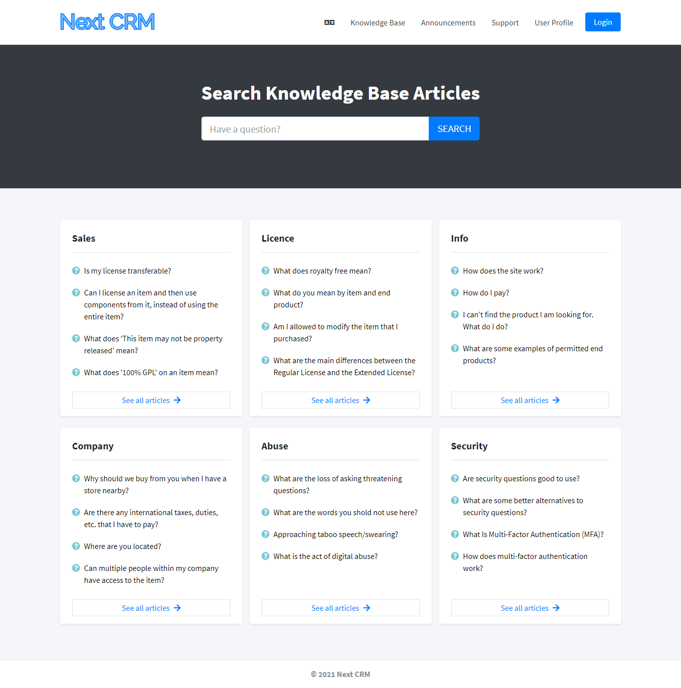 下一个 CRM 和支持管理工具源代码