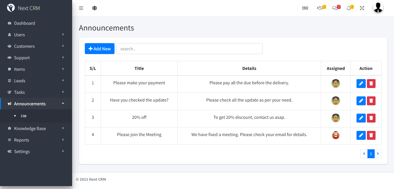 下一个 CRM 和支持管理工具源代码
