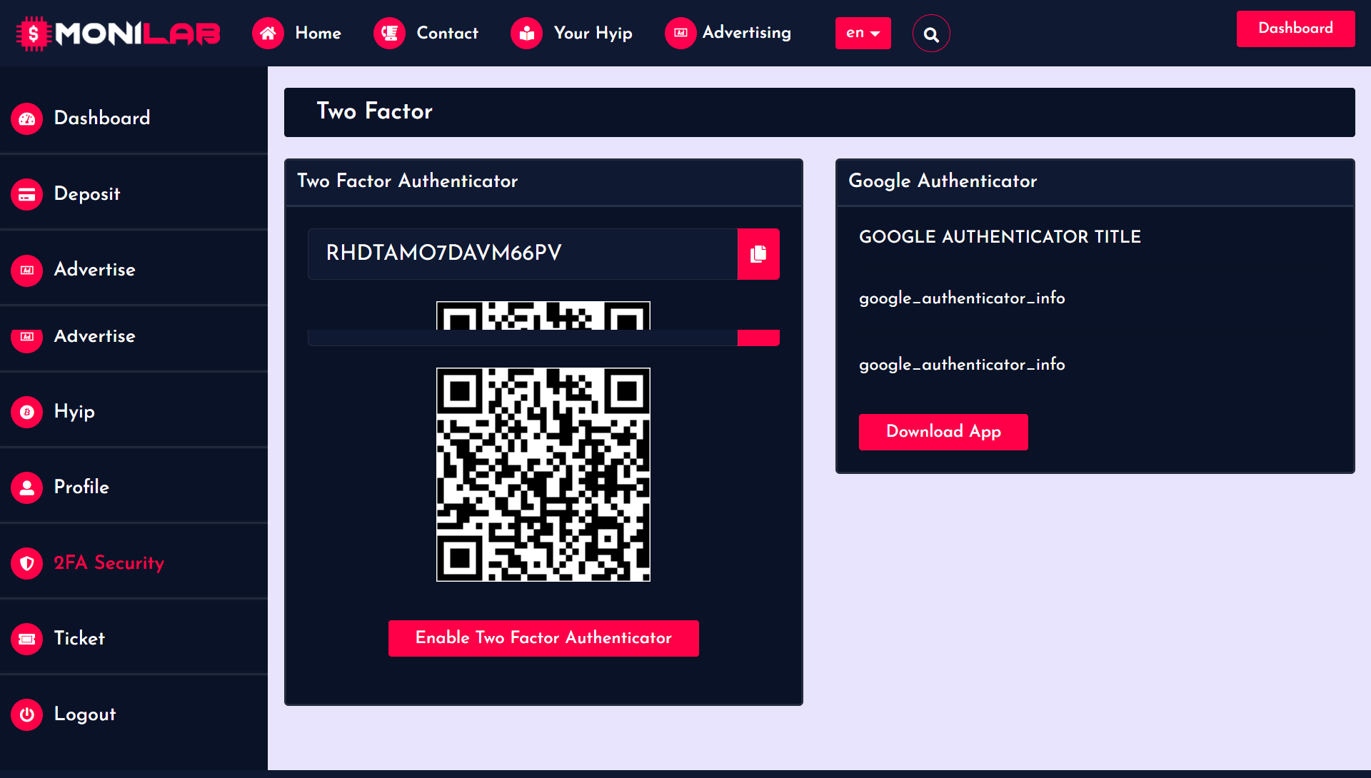 MoniLab – HYIP 监控平台源代码