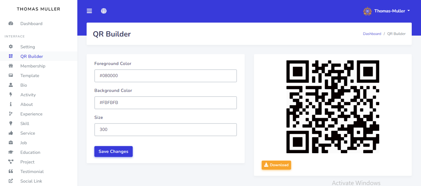 ProfileTop – 多用户 vCard、简历和投资组合生成器 (SaaS)源代码