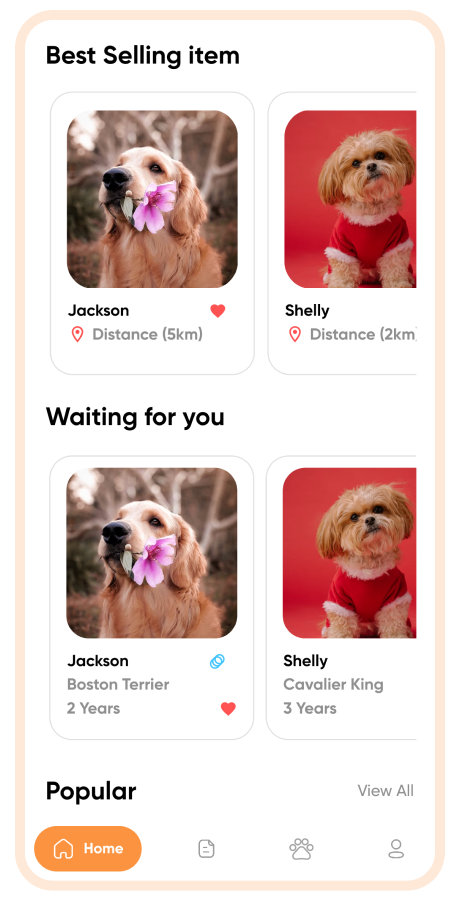 GoPet:宠物收养 | 宠物用品店 | 宠物租赁和预订 | 宠物美容与护理 | Flutter UI 应用源代码