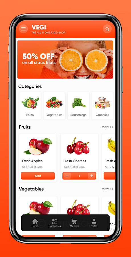 Vegi – 终极杂货店 – 食品 – 带送货员和管理员的牛奶订购应用程序:Flutter / Laravel源代码