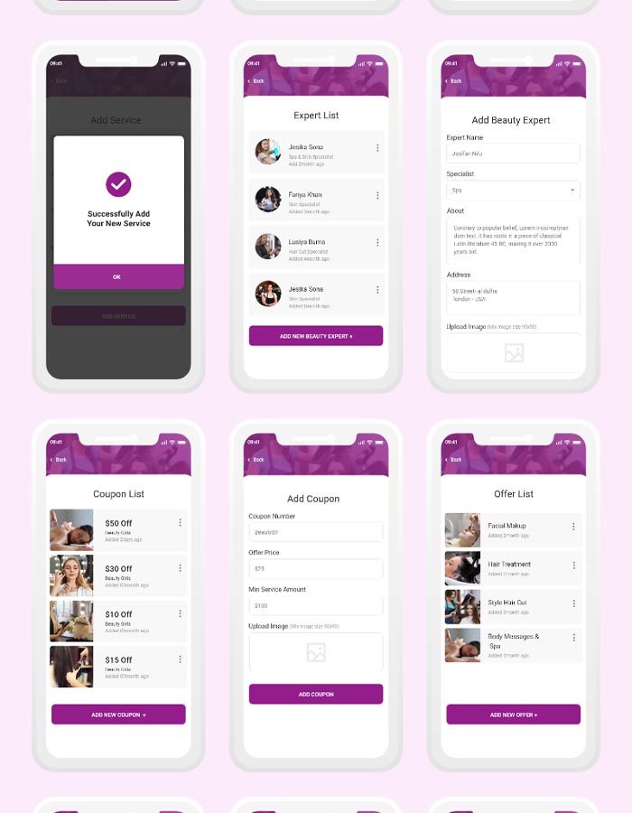 GoFresha Partner Salon App 附近的沙龙、水疗和理发师预约 Flutter App源代码