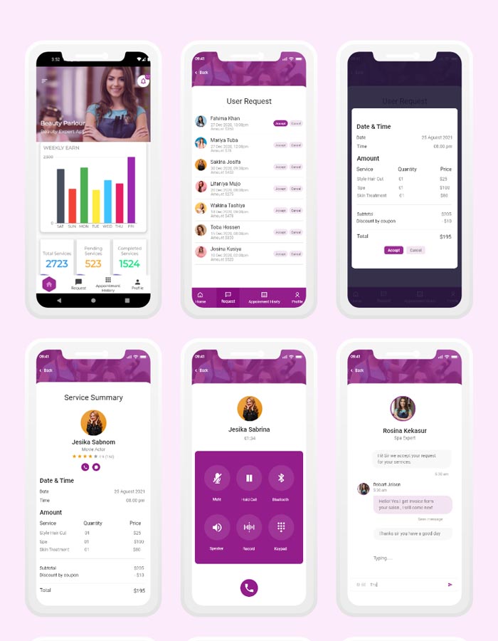 GoFresha Partner Salon App 附近的沙龙、水疗和理发师预约 Flutter App源代码