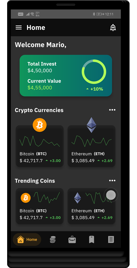 Coinpool – 加密货币投资组合管理 Flutter 应用程序 UI 套件源代码