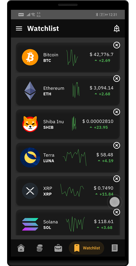 Coinpool – 加密货币投资组合管理 Flutter 应用程序 UI 套件源代码