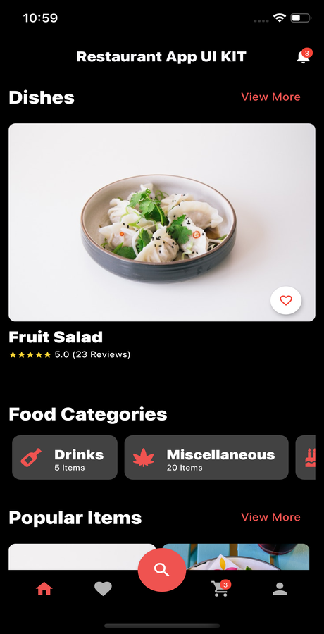 Foody – 餐厅移动应用 Flutter iOS & Android UI Kit源代码