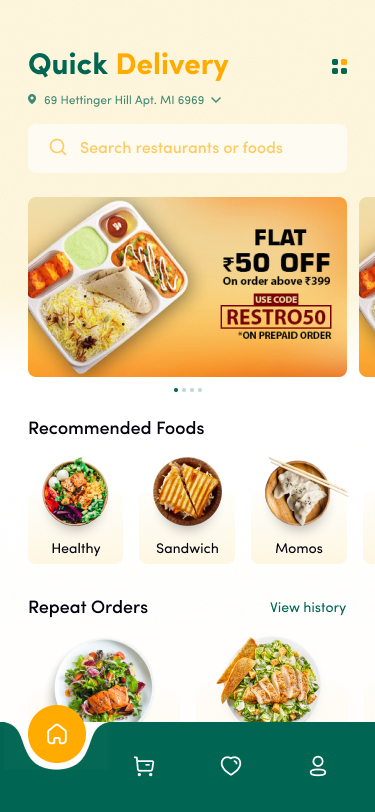 Quick Delivery – Food Delivery React Native 模板源代码