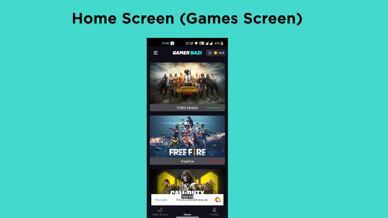 GamersBaazi – 比赛申请 | Admob 广告 | 基于网络的管理面板源代码