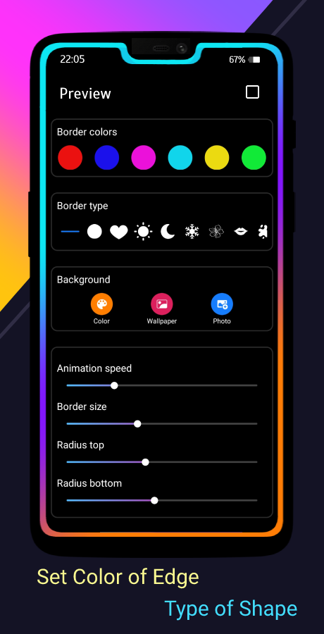 Edge Lighting – Border light – Borderlight 动态壁纸 – Edge Lighting 颜色 – Android App源代码