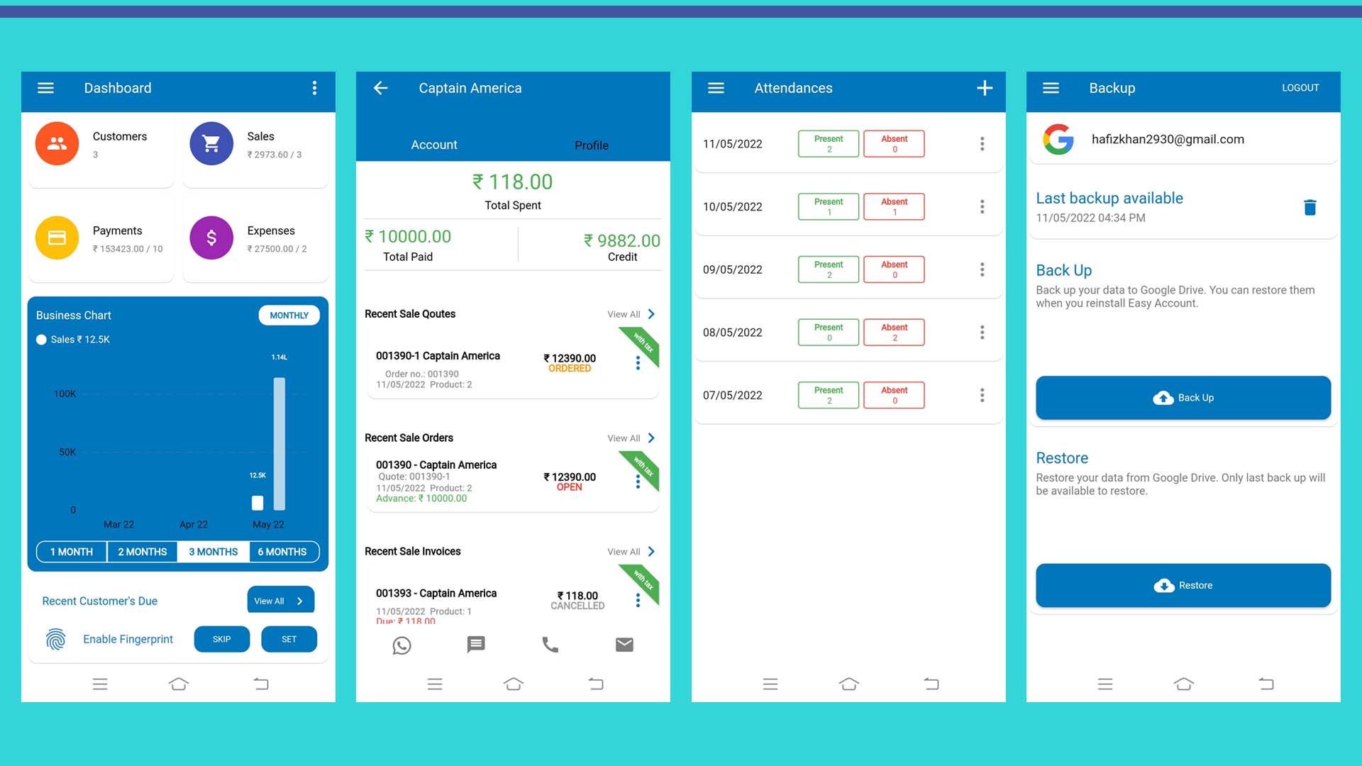 会计应用程序 – 业务、客户、销售、采购、工资单、GST、Flutter、Android、iOS源代码