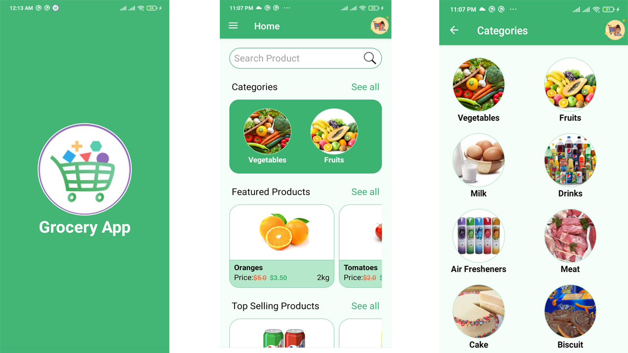 带有管理面板的杂货店 Android 应用程序源代码