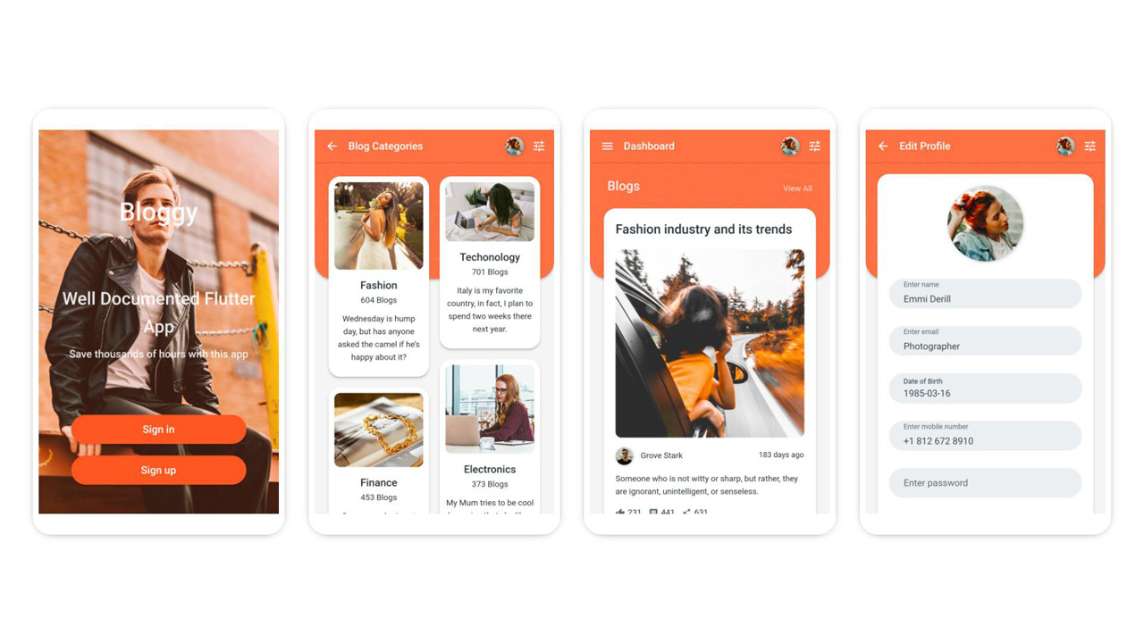Bloggy – 博客 Flutter 应用程序(Android、IOS、PWA 响应式网站)源代码