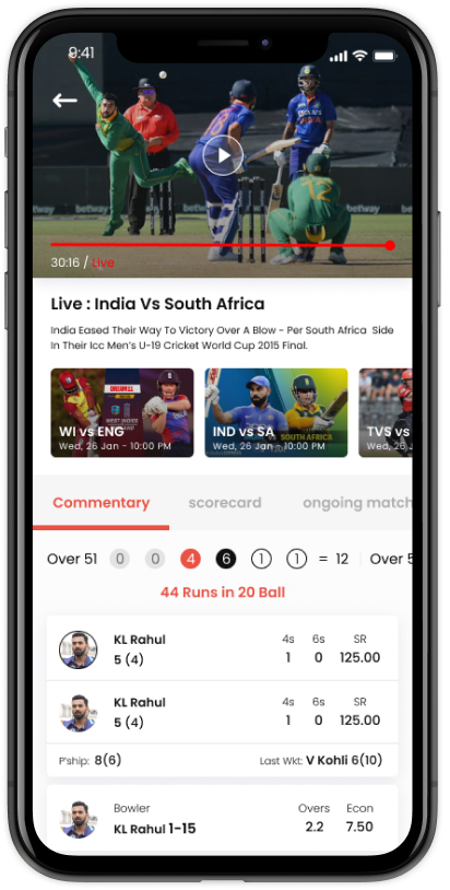 CricLive – Cricbuzz 克隆 Flutter UI 工具包源代码