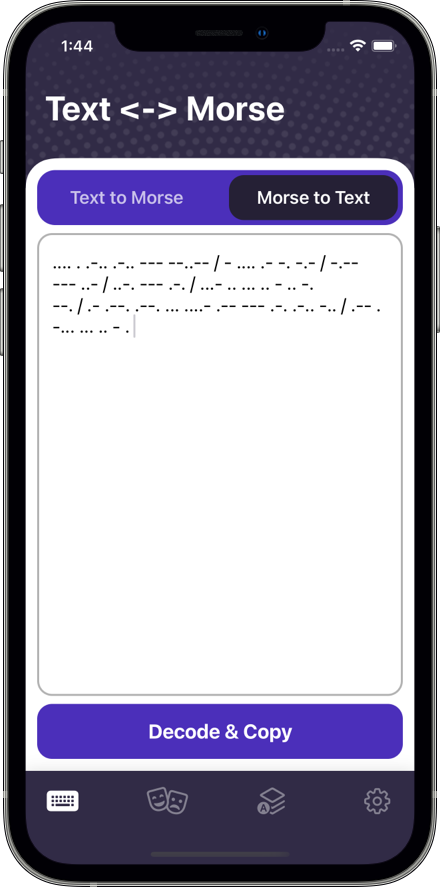 KeyMorse – 自定义键盘主题 + 秘密编码消息源代码