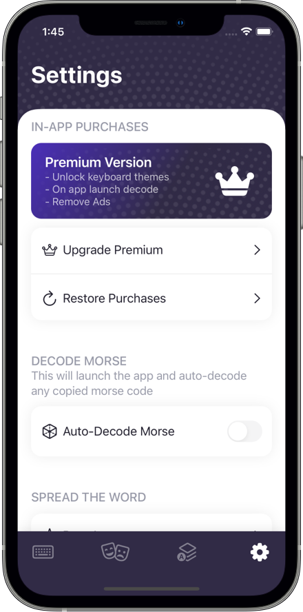 KeyMorse – 自定义键盘主题 + 秘密编码消息源代码