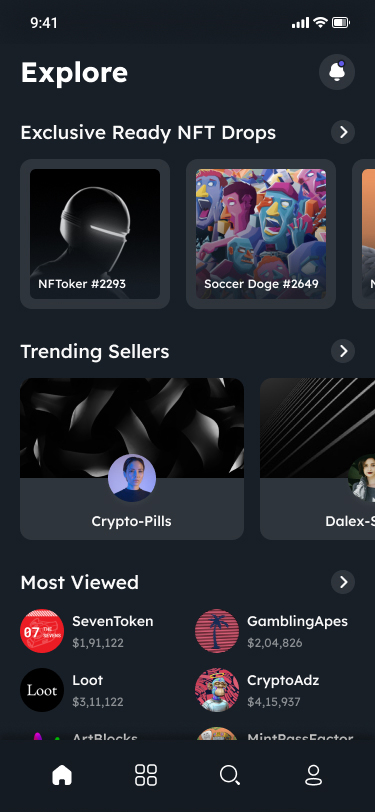 Ready NFT – Marketplace 移动应用程序 Flutter 模板源代码