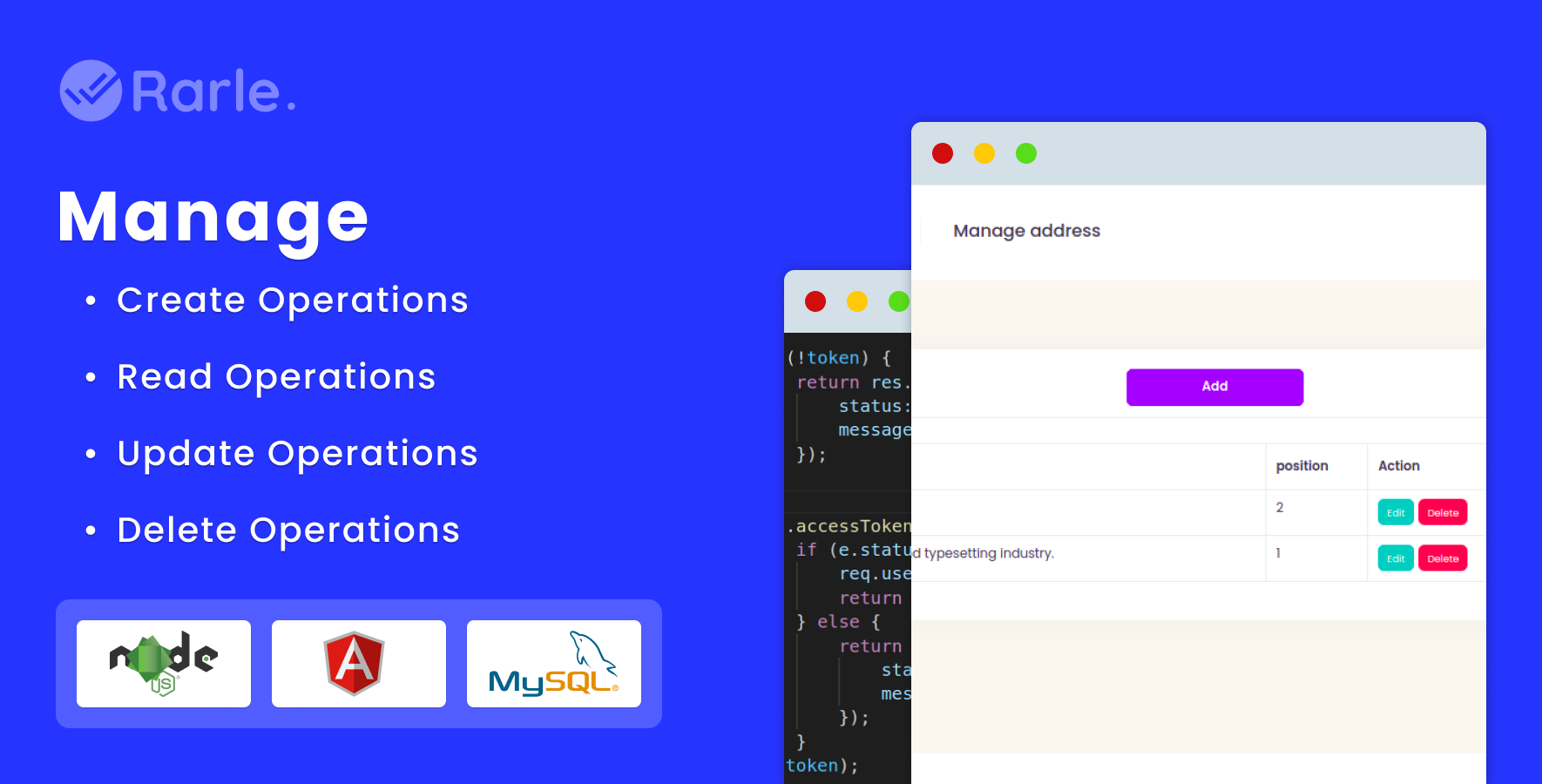 Angular + Node.js + MySQL 全栈 CRUD 自动化源代码