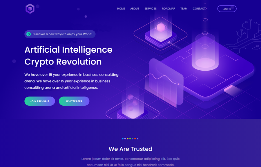 Cryptiko – React js ICO 和加密模板源代码