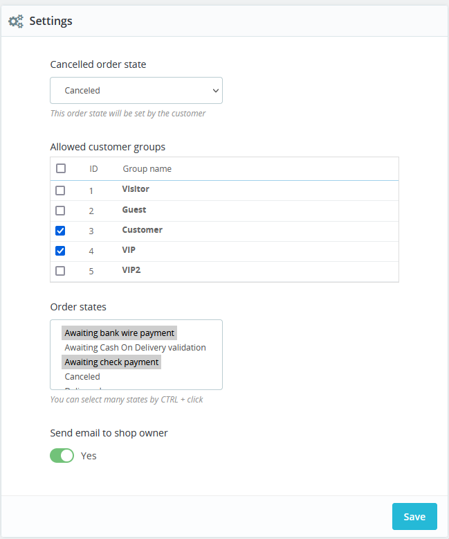 PrestaShop 取消客户订单源代码