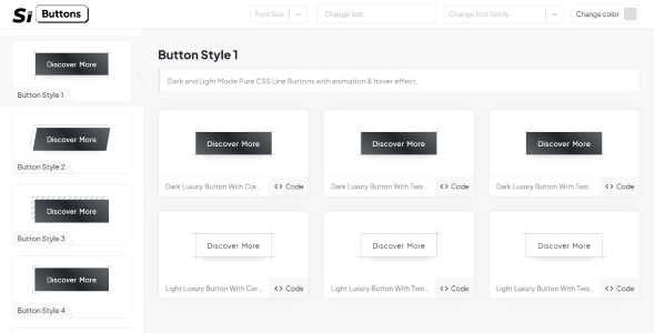 Si Buttons – 50 多个豪华纯 Css 现代按钮 全自动按钮软件源代码
