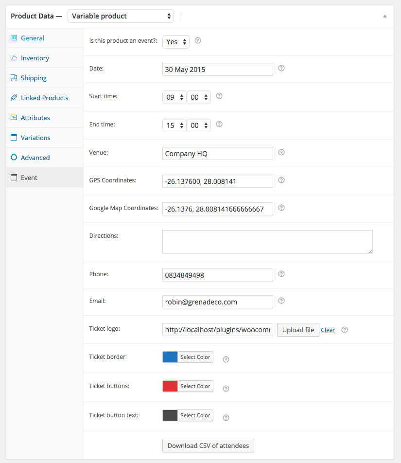 WooCommerce 的 FooEvents源代码