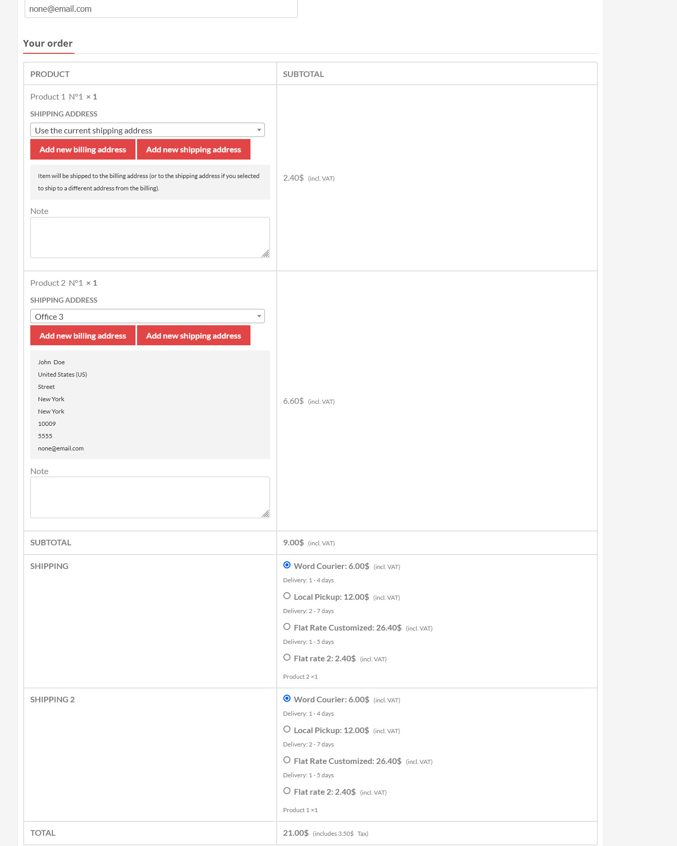 WooCommerce 多个客户地址和运输源代码
